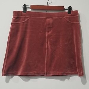 Hue - Velvet Rust Mini Skirt SZ M